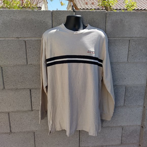 RL Chaps Cream‎ and blue stripped long sleeve tee shirt xxl